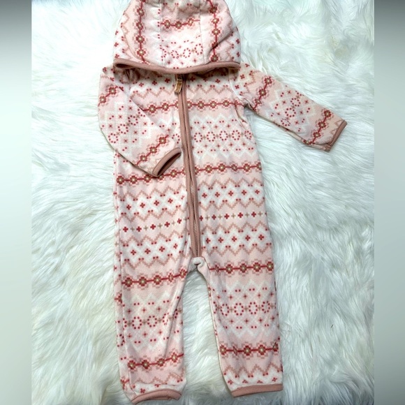 Carter’s 12m Aztec Zip Fleece Hooded Jumpsuit Baby Girl​ - Picture 4 of 6